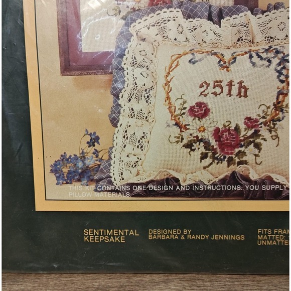 Vintage Sunset Needlepoint Kit 6792 Sentimental Keepsake Heart 25th Anniversary - Picture 4 of 10